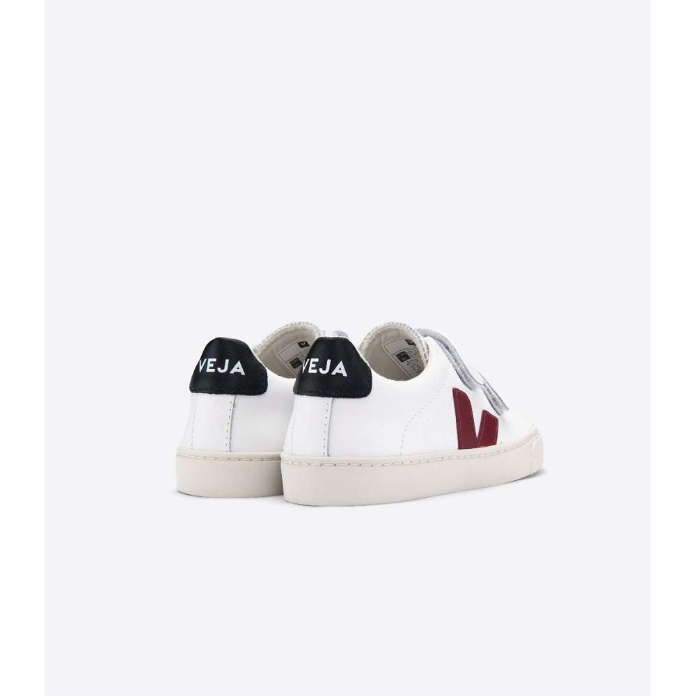 Veja ESPLAR LEATHER Sneakers Kinderen White/Black/Red | BE 819MQZ